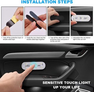 URAQT Luces LED Coche Interior, 2 Piezas Toque Carga lluminación Maletero