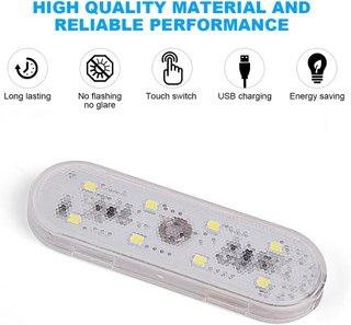 URAQT Luces LED Coche Interior, 2 Piezas Toque Carga lluminación Maletero