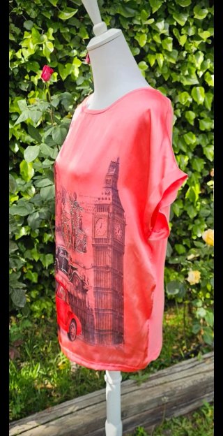 Top estampado Londres coches vintage