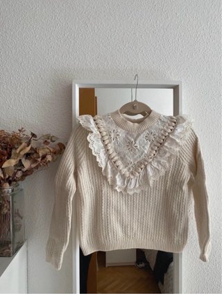 Jersey Sézane crudo talla S bordado