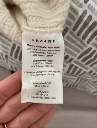 Jersey Sézane crudo talla S bordado