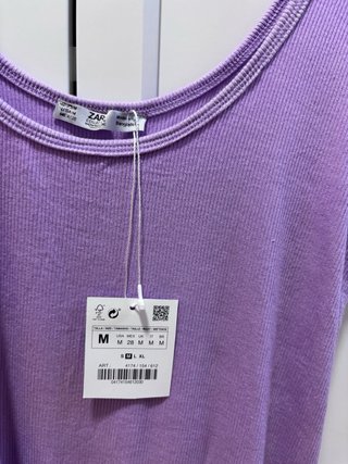 Top Zara canalé lila Talla M nuevo