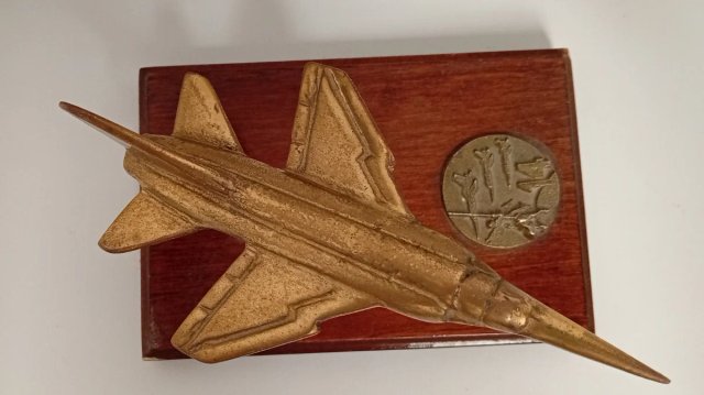 MODELO DE UN AVION DE COMBATE SUPERSONICO BRONCE