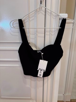 Top corto Zara negro Talla S nuevo con etiqueta