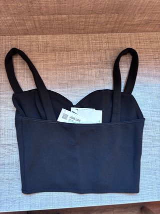Top corto Zara negro Talla S nuevo con etiqueta
