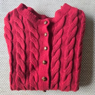Chaqueta de punto roja botones talla M