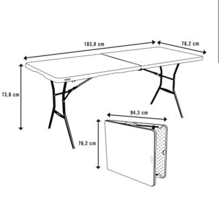Mesa Plegable Lifetime Blanca y Gris