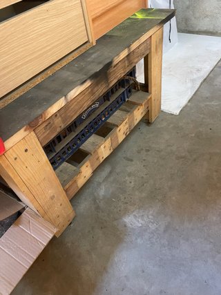 Bancos de trabajo de madera con ruedas