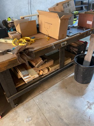 Bancos de trabajo de madera con ruedas