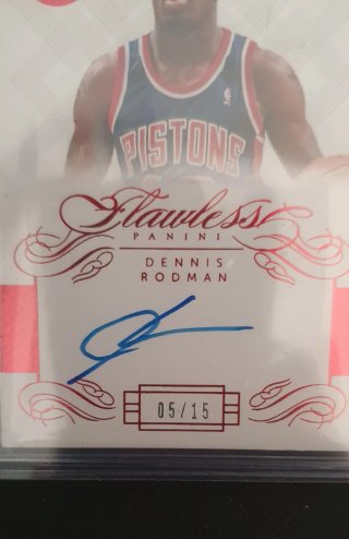 Cromo Dennis Rodman Panini Flawless Auto 5/15