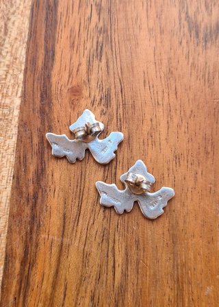Pendientes hoja plata de ley