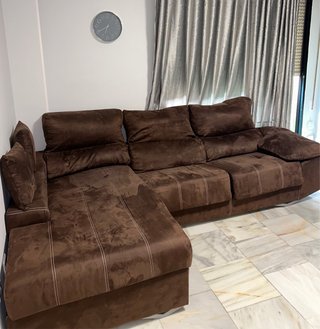 Sofá rinconera marrón 2,75 x 1,75