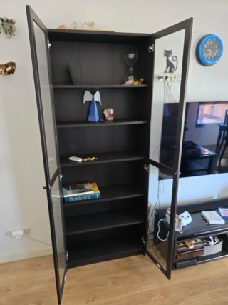 Librería Billy Oxberg Ikea Negra