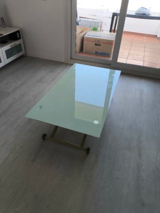 Mesa de centro elevable cristal y metal