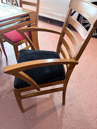 Mesa comedor y 6 sillas madera y cristal