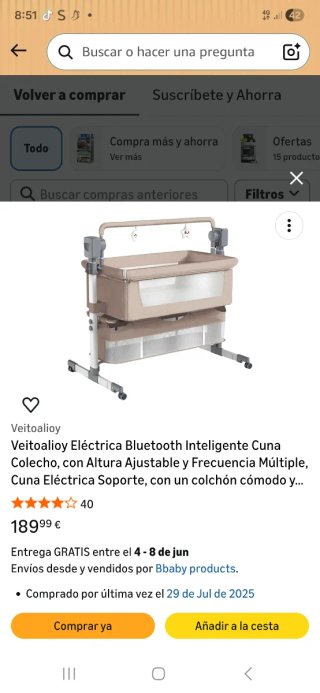 Cuna balanceable con ruedas