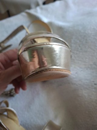 Sandali Versace Oro Tacco Alto Piattaforma