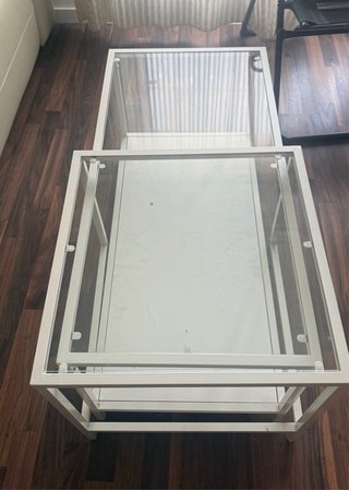 Tavoli da salotto Ikea in vetro e metallo, 2 tavoli