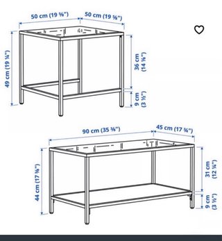 Tavoli da salotto Ikea in vetro e metallo, 2 tavoli