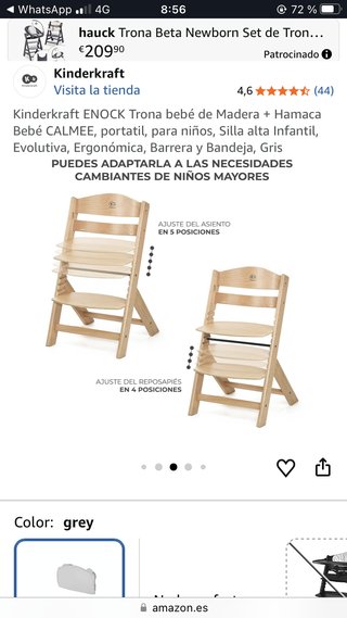 Trona bebé Kinderkraft ENOCK + Hamaca