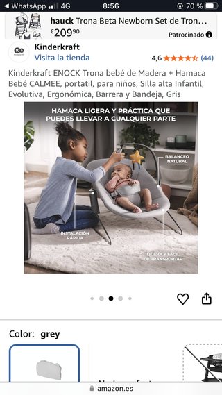 Trona bebé Kinderkraft ENOCK + Hamaca