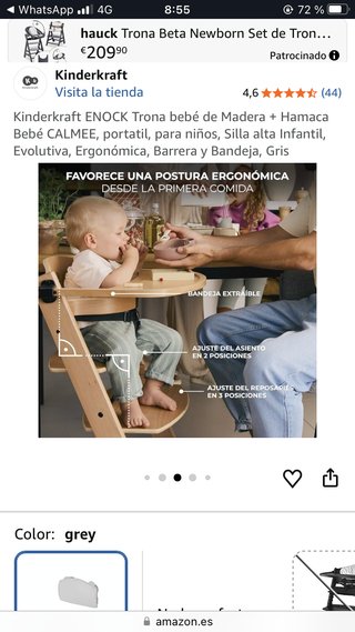Trona bebé Kinderkraft ENOCK + Hamaca