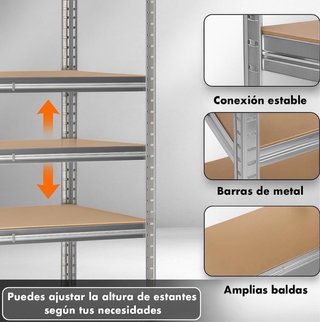 Scaffale Metallico 4 Ripiani 140x70x30