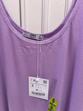Top Zara canalé lila Talla S nuevo