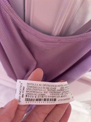 Top Zara canalé lila Talla S nuevo