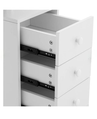 Mesa de manicura blanca con 4 cajones