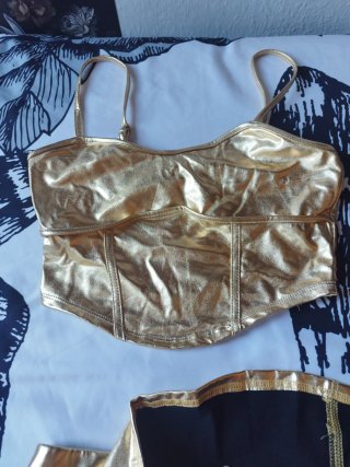 Conjunto Top y Falda Dorados Verano