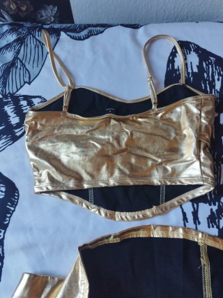 Conjunto Top y Falda Dorados Verano