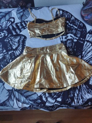 Conjunto Top y Falda Dorados Verano