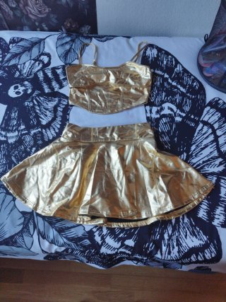 Conjunto Top y Falda Dorados Verano