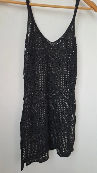 Vestido negro de crochet talla XS