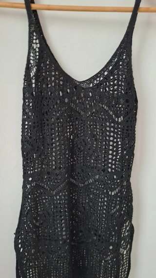 Vestido negro de crochet talla XS