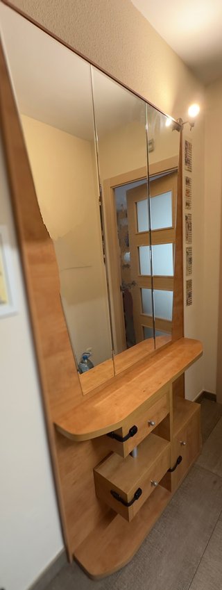 Mueble Entrada con Espejo Madera. No envío.