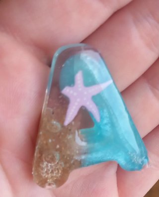 Llavero Resina Estrella de Mar y Arena