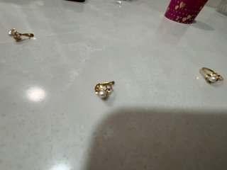 Conjunto anillo y pendientes perlas niña