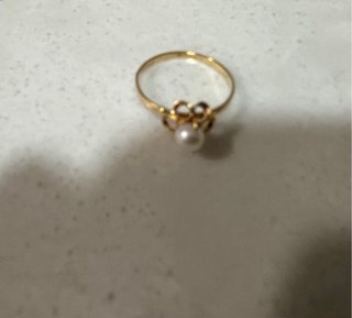 Conjunto anillo y pendientes perlas niña