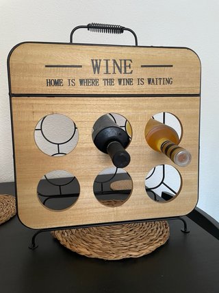 Botellero Vino Madera y Metal