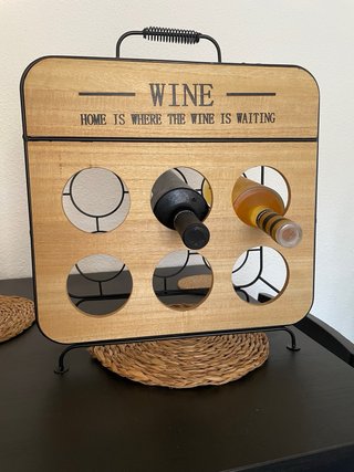Botellero Vino Madera y Metal
