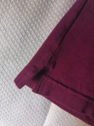 Polo Lacoste Granate Manga Corta Talla S