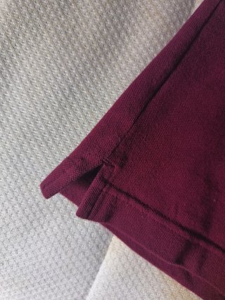 Polo Lacoste Granate Manga Corta Talla S