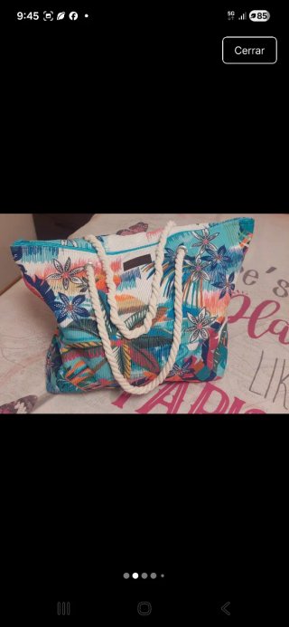 Bolso de playa Dolores Cortés estampado tropical