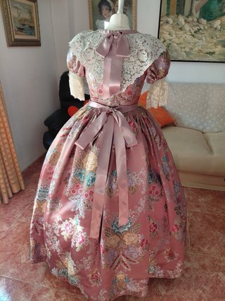 Traje de Fallera Infantil Rosa Maquillaje