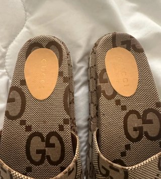 Chanclas Gucci Mujer Beige/Marrón