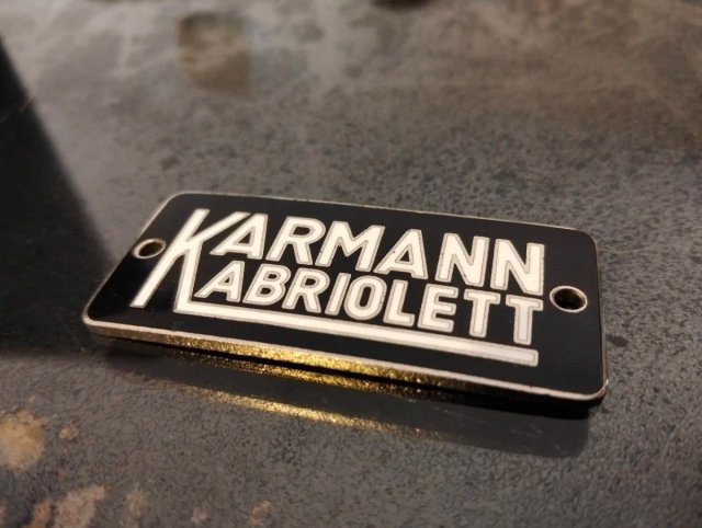 Placa Karmann Ghia Cabriolet Esmaltada