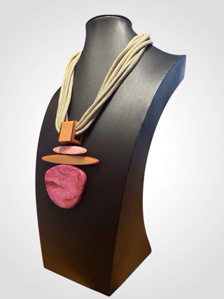 Collana donna oro e rosa