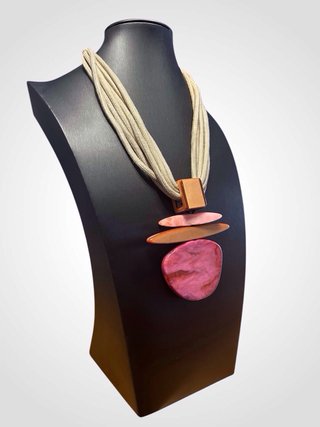 Collana donna oro e rosa